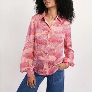 Molly Bracken Savannah Balloon Long Sleeve Button-Up Blouse